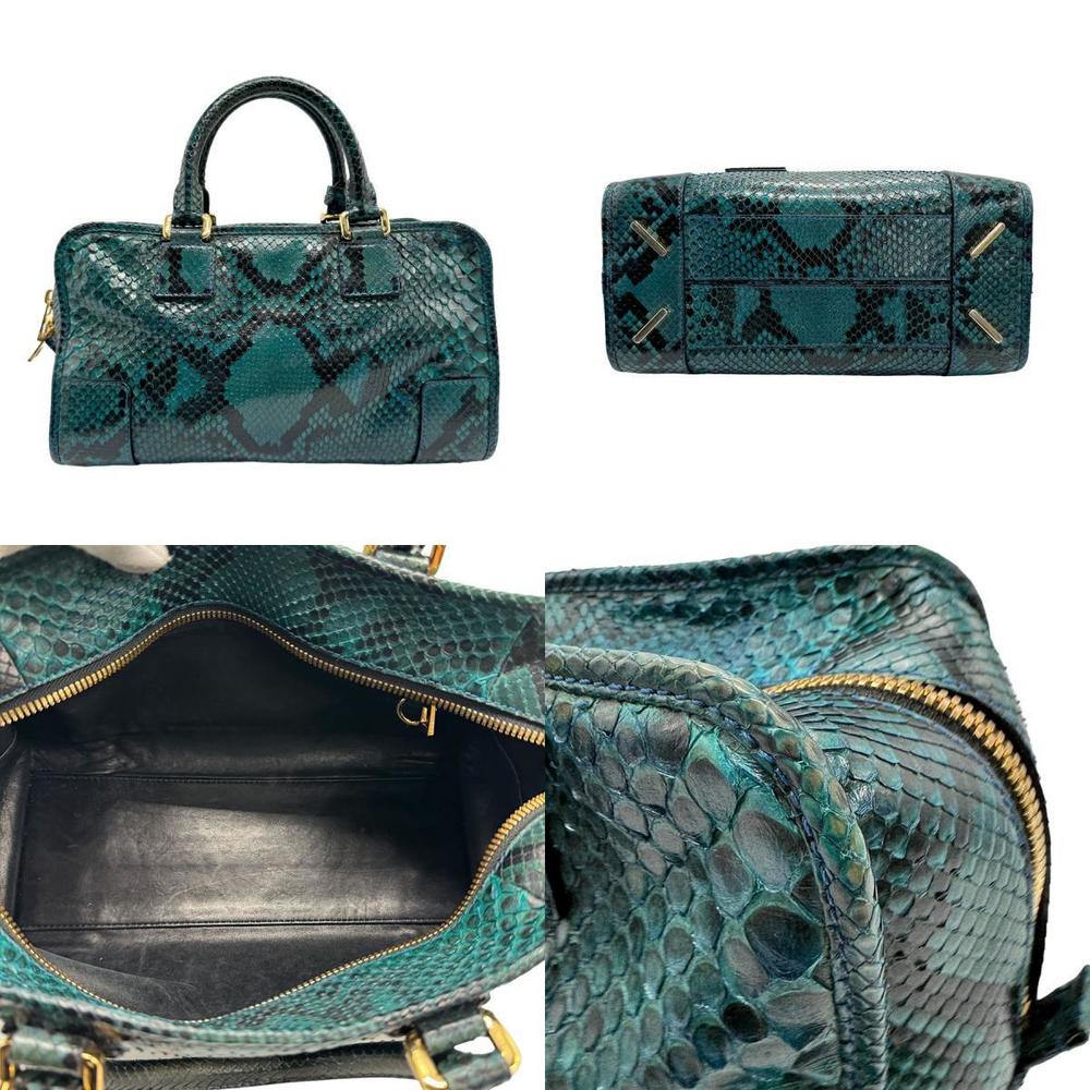 Loewe Amazona Shoulder Python Leather Bag Green - image 3